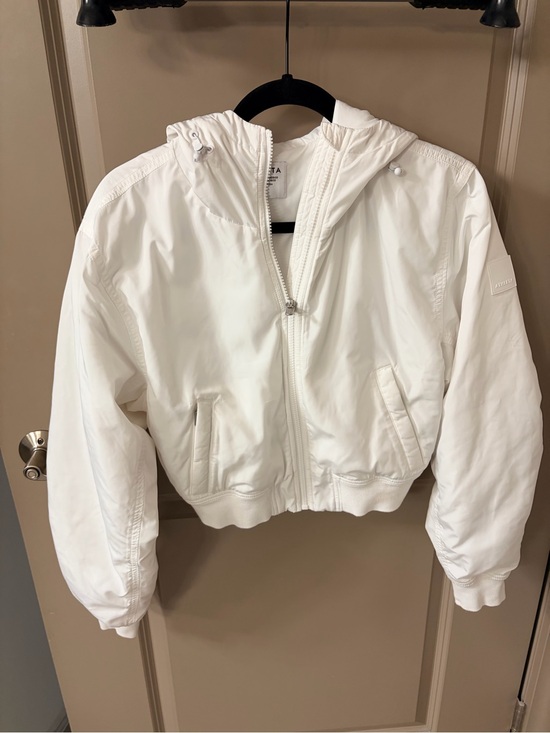 Athleta Jackets & Blazers - Athleta White Hooded Zip Jacket